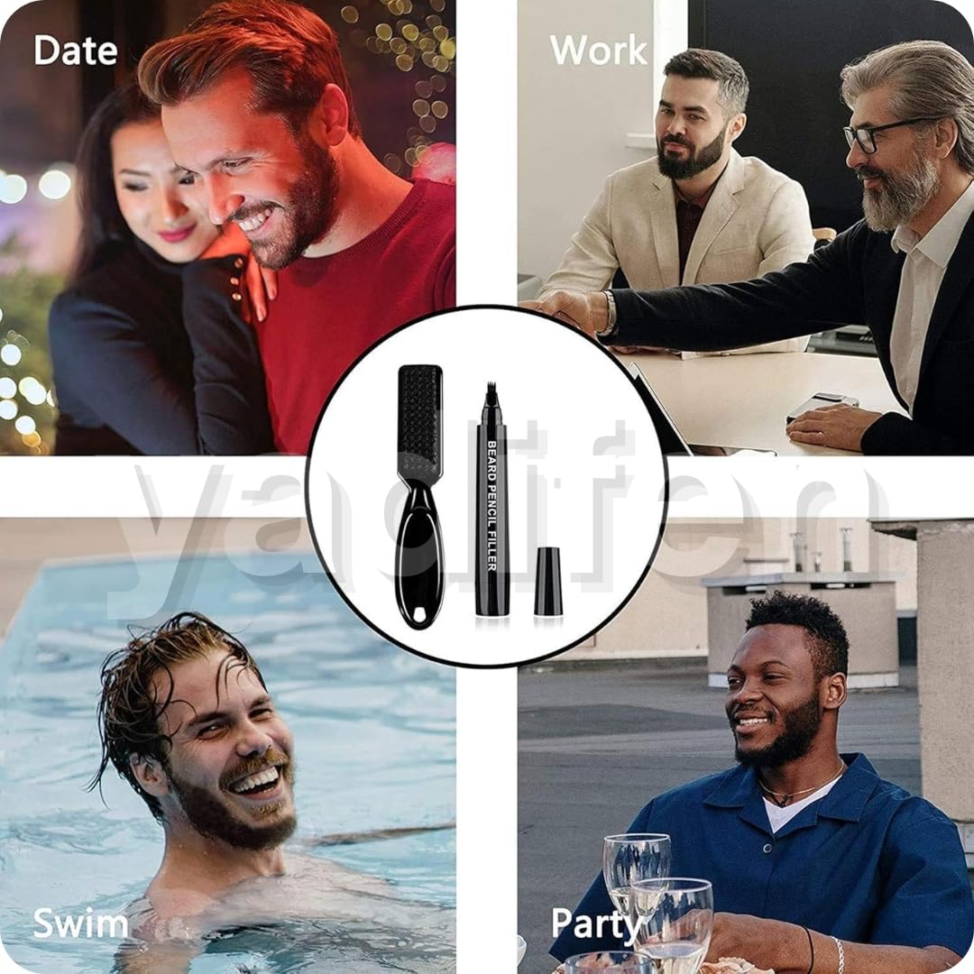 Beard Pencil Filler for Men | Natural Beard Pen &amp; Patchy Beard Fixer 🧔 Pack of 2