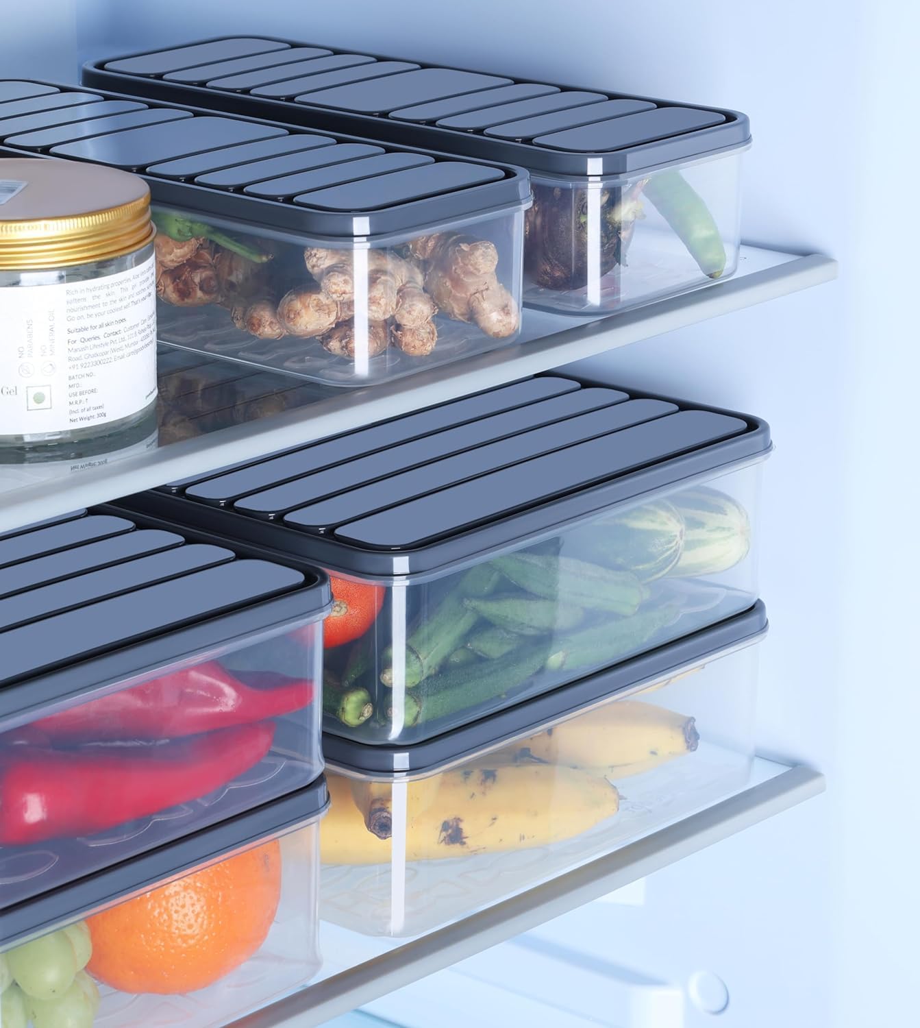 🏠 Pack Airtight Kitchen Storage Containers for Grains, Pulses & Grocery Items | Stackable Pantry Organizer Set