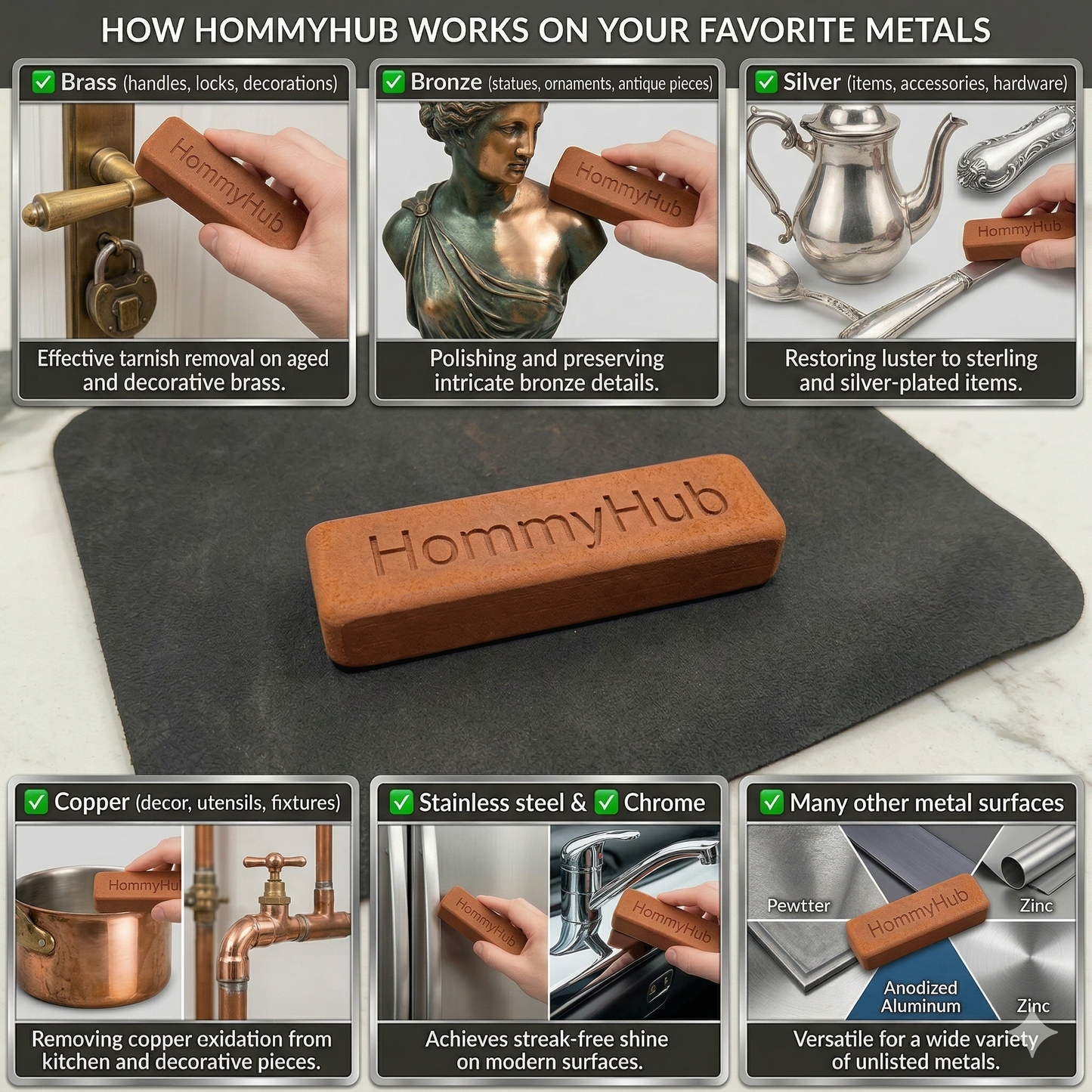 ✨ Metal Cleaning & Polishing Soap Bar 🧼🪞