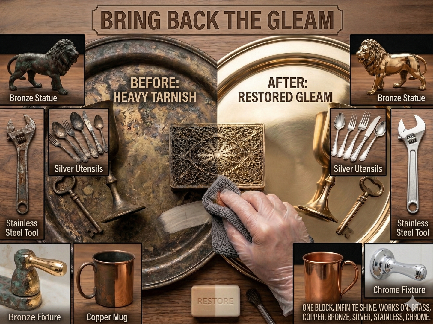 ✨ Metal Cleaning & Polishing Soap Bar 🧼🪞