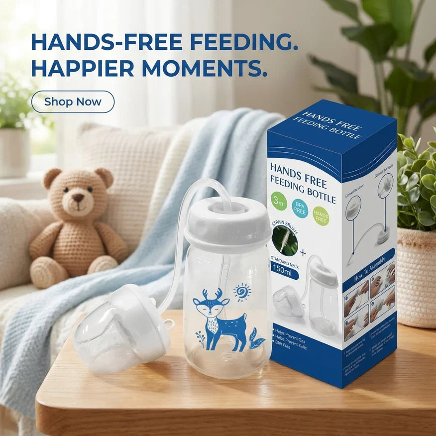 👶🍼 Smart Hands-Free Baby Feeding Bottle – The Perfect Feeding Companion for Busy Parents! ✨